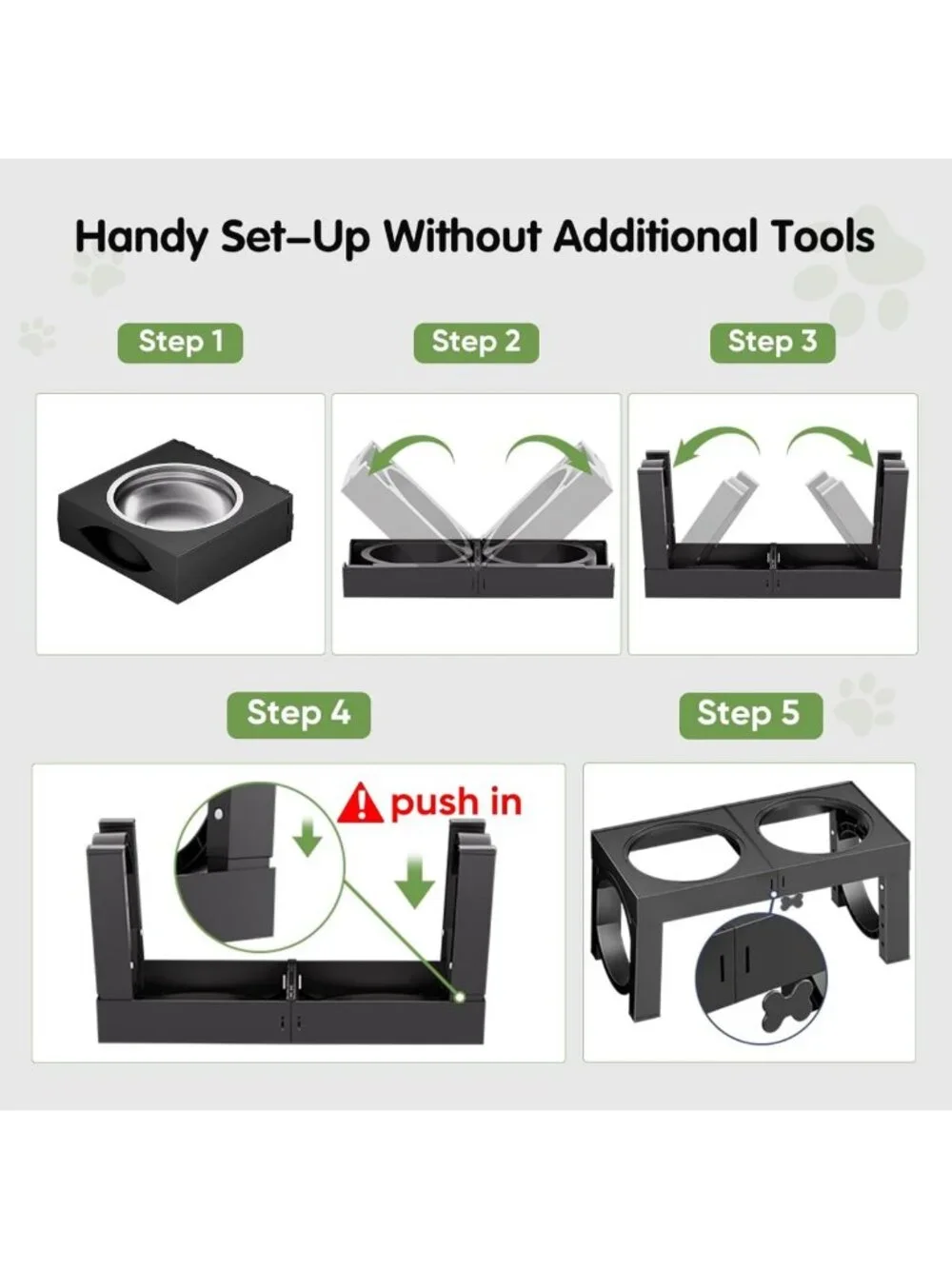 Adjustable Elevated Dog Bowls for Large Breeds - Stainless Steel Pet Feeder